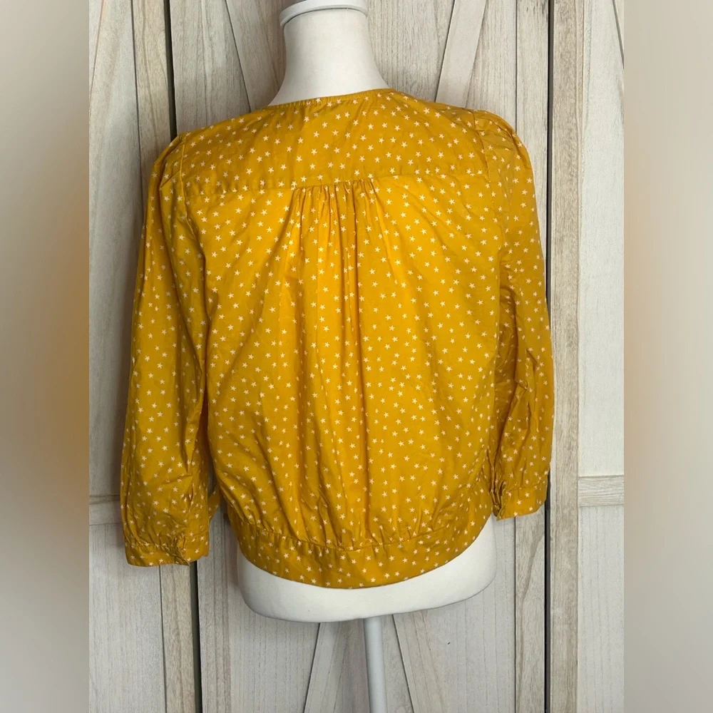 Madewell Yellow Polka Dot Wrap Blouse